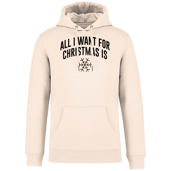 Sweatshirt De Noël Personnalisable All I Want For Christmas Is Snow Raw Natural