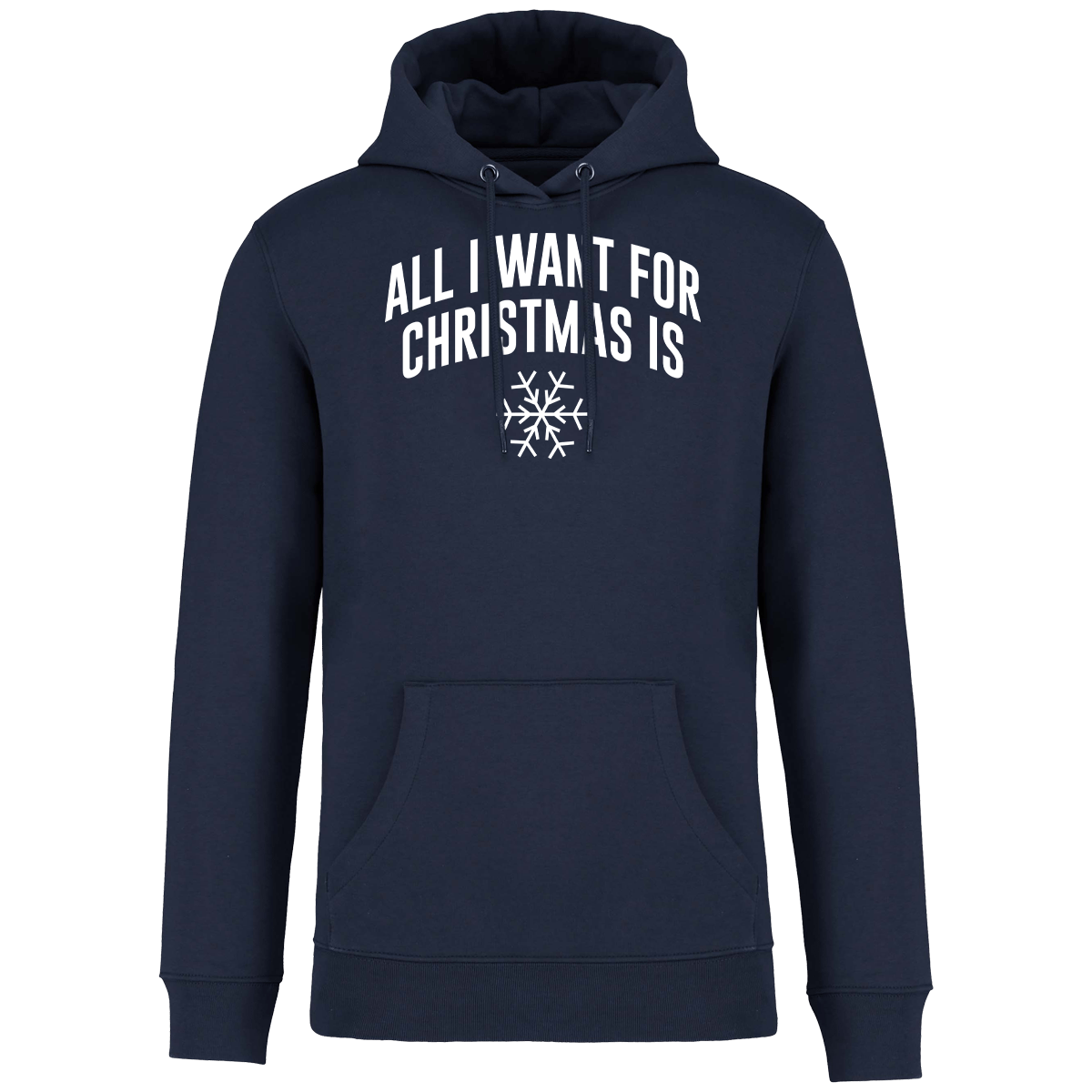 Sweatshirt De Noël Personnalisable All I Want For Christmas Is Snow Navy Blue