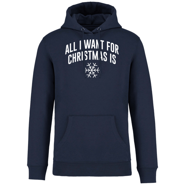 Sweatshirt De Noël Personnalisable All I Want For Christmas Is Snow Navy Blue