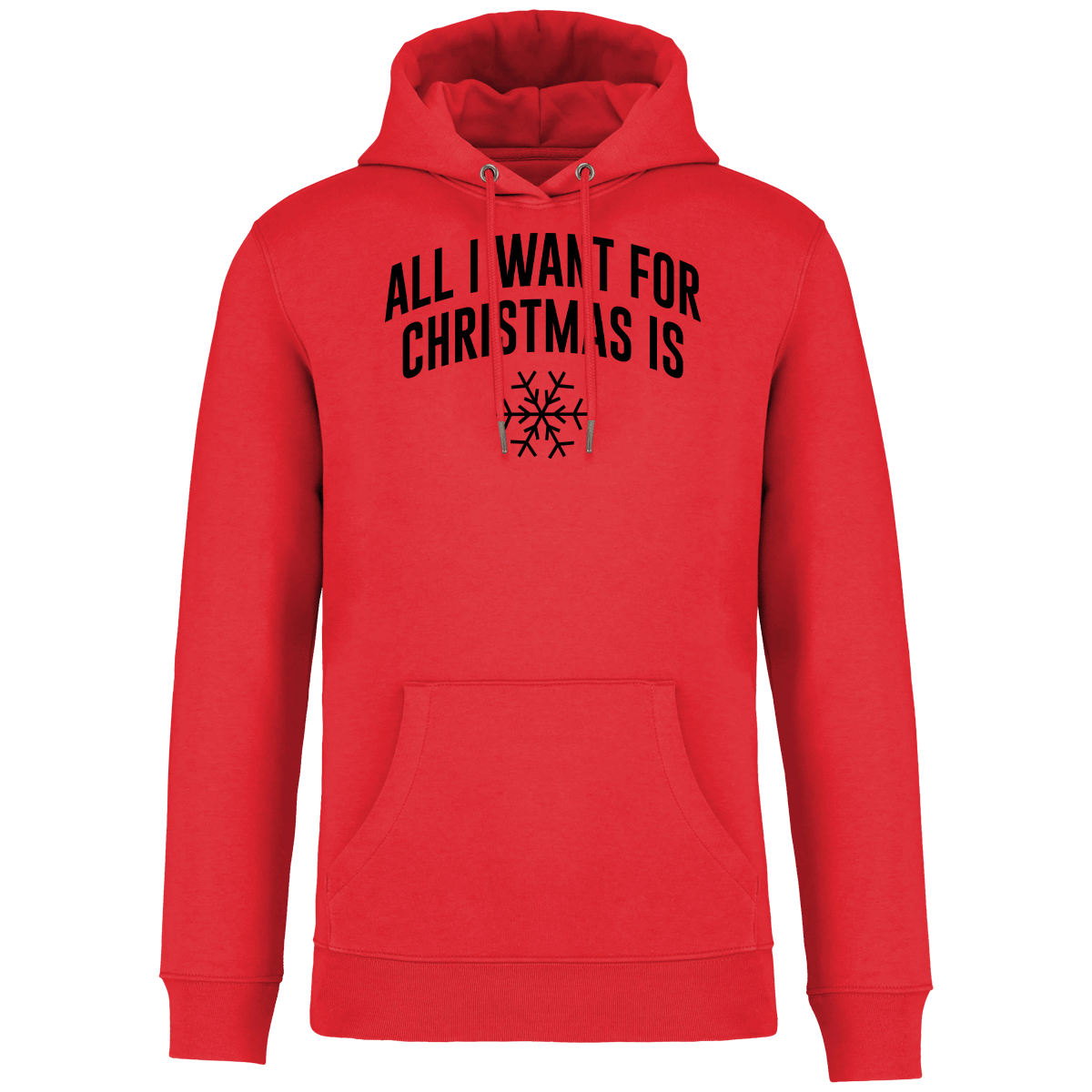 Sweatshirt De Noël Personnalisable All I Want For Christmas Is Snow Poppy Red