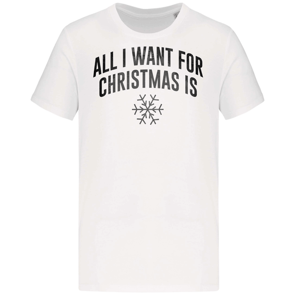 T shirt all i want for christmas is snow plexus White
