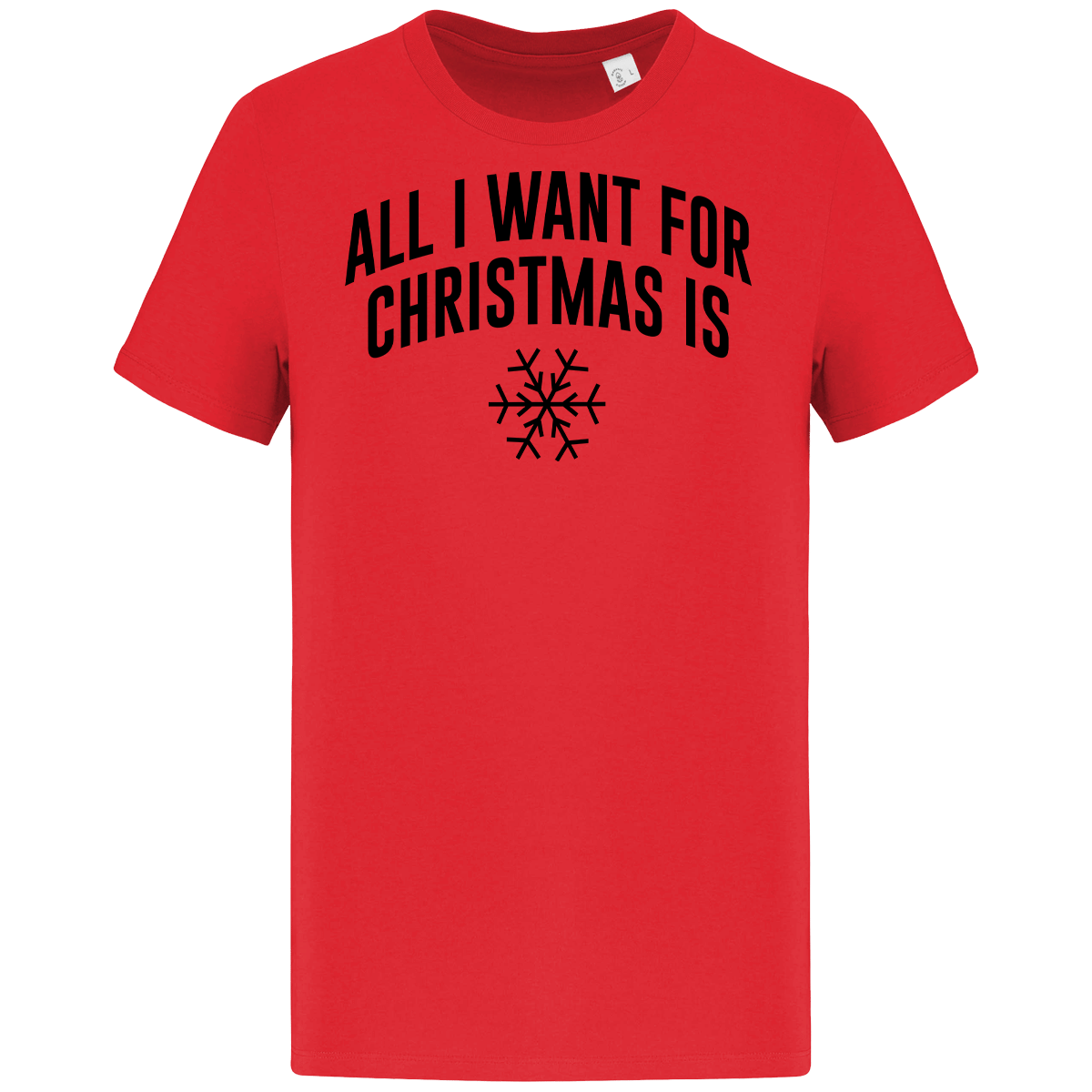 T-Shirt De Noël All I Want For Christmas Is Snow Hibiscus Red