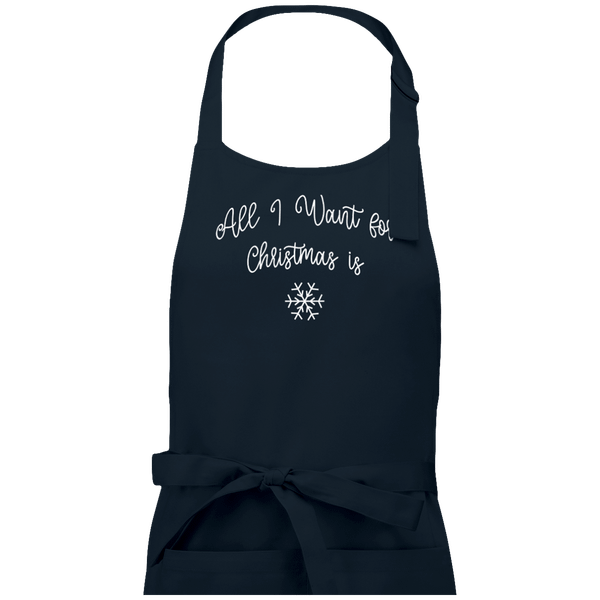 Tablier Cadeaux De Noël Avec Motif All I Want For Christmas Is Snow Navy