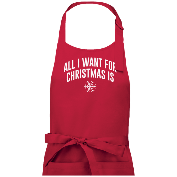 Tablier all i want for christmas is snow 2 plexus Red