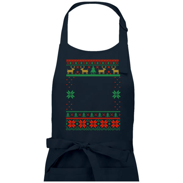 Tablier De Noël Personnalisable Ugly Reindeer Navy