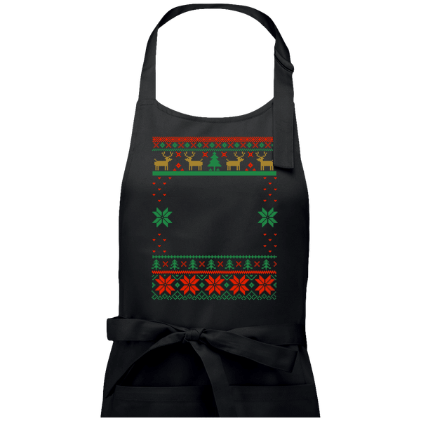 Tablier De Noël Personnalisable Ugly Reindeer Black