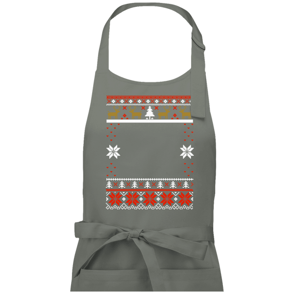 Tablier De Noël Personnalisable Ugly Reindeer Light Grey