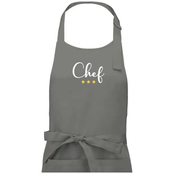 Tablier chef 3 etoile personnalisable plexus Light Grey