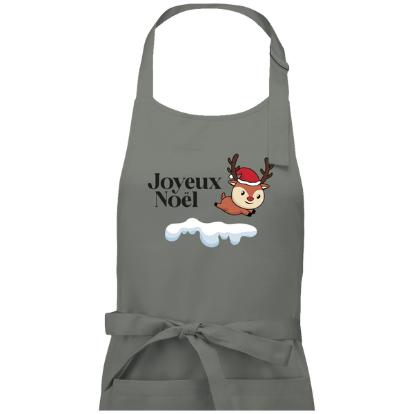 Tablier Joyeux Noël Reindeer Light Grey