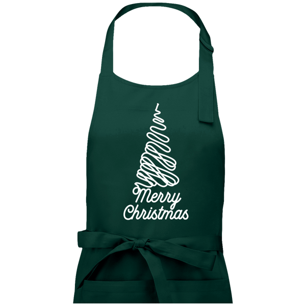 Tablier merry christmas sapin plexus Bottle Green