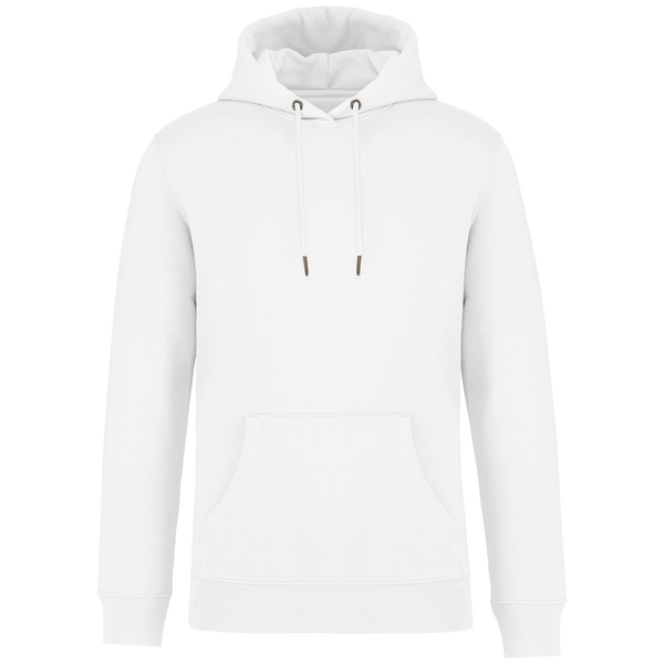 Sweat-Shirt Capuche Unisexe Bio | Coton Biologique Et Polyester Recyclé | Impression Et Broderie White