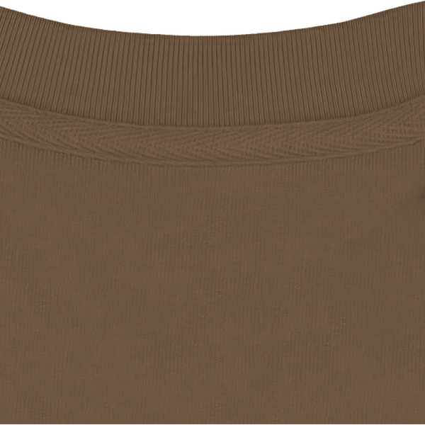 Sweat col rond unisexe col interieur Dark camel