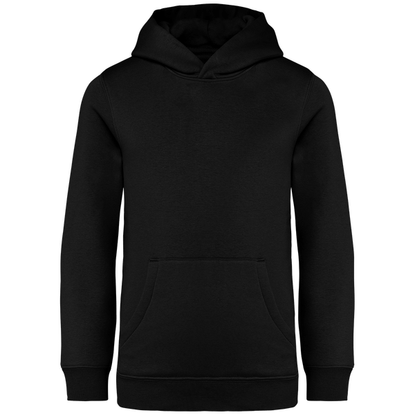 Sweatshirt a capuche ecoresponsable enfant face Black