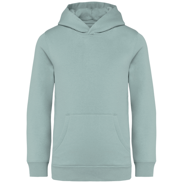 Sweatshirt a capuche ecoresponsable enfant face Jade Green