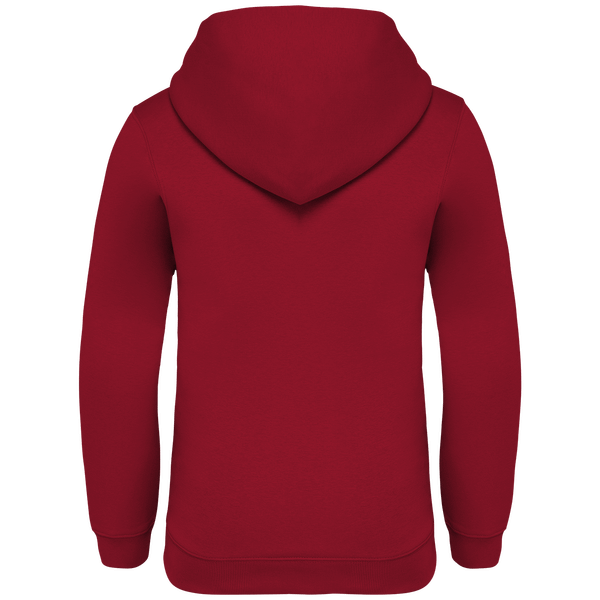Sweatshirt a capuche ecoresponsable enfant dos Hibiscus Red