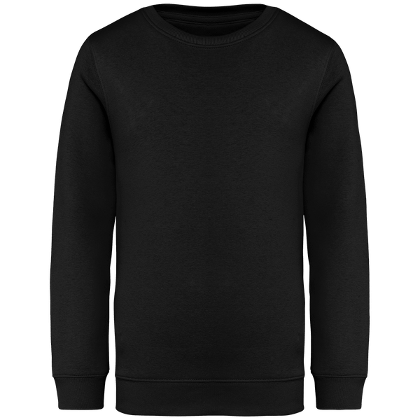 Sweat shirt ecoresponsable a col rond enfant face Black
