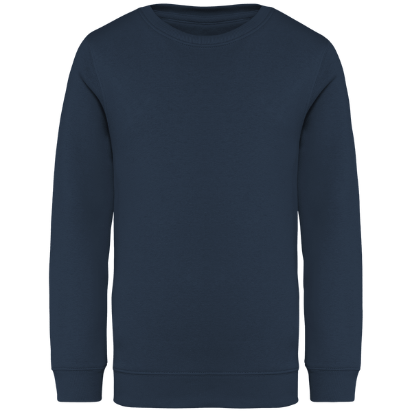 Sweat shirt ecoresponsable a col rond enfant face Navy Blue