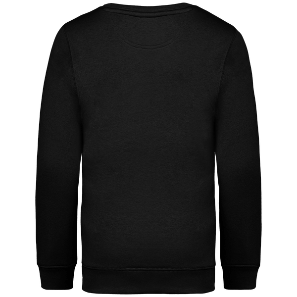 Sweat shirt ecoresponsable a col rond enfant dos Black