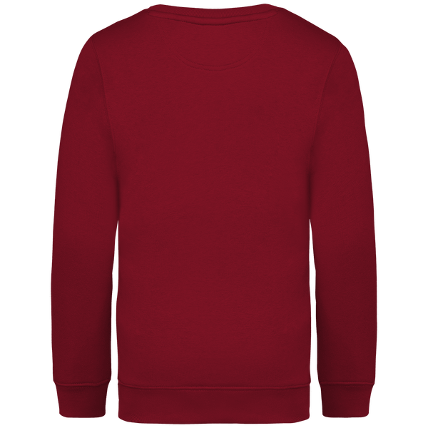 Sweat shirt ecoresponsable a col rond enfant dos Hibiscus Red