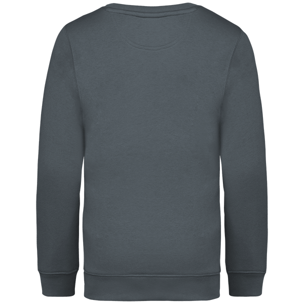 Sweat shirt ecoresponsable a col rond enfant dos Mineral Grey