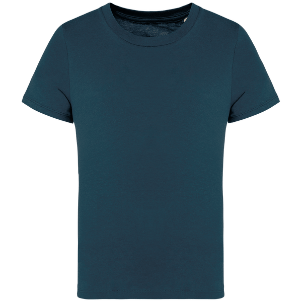 T shirt ecoresponsable enfant face Peacock Blue