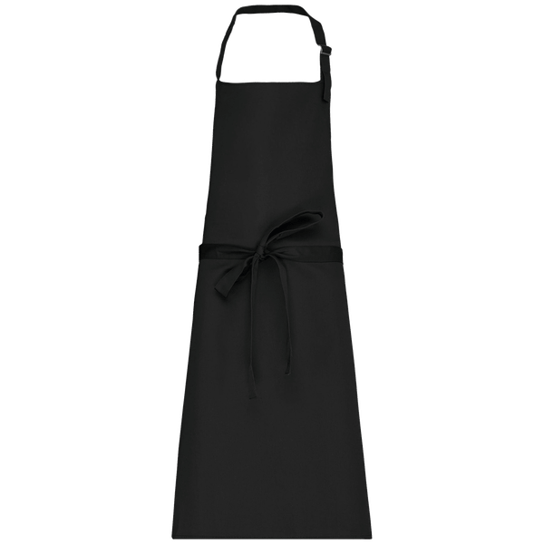 Tablier polycoton sans poche face Black