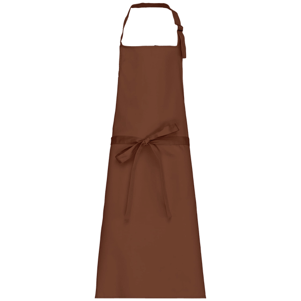 Tablier polycoton sans poche face Cacao