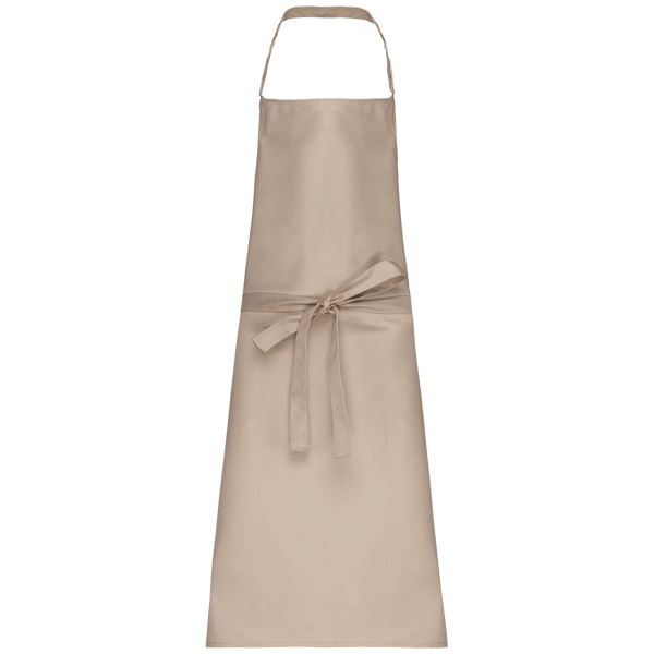 Tablier polycoton sans poche face Beige