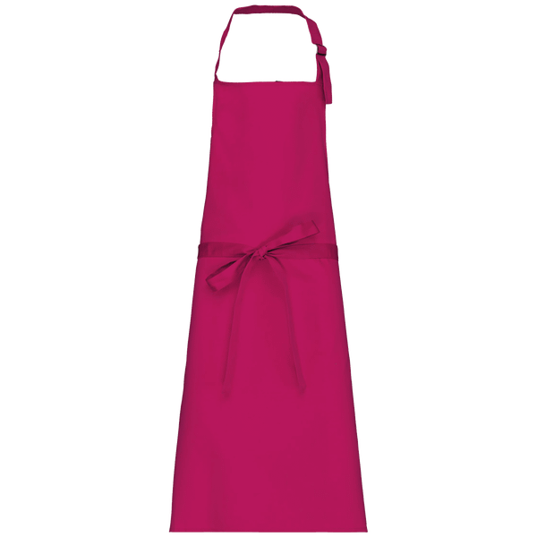 Tablier polycoton sans poche face Fuchsia