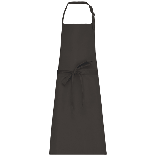 Tablier polycoton sans poche face Dark Grey