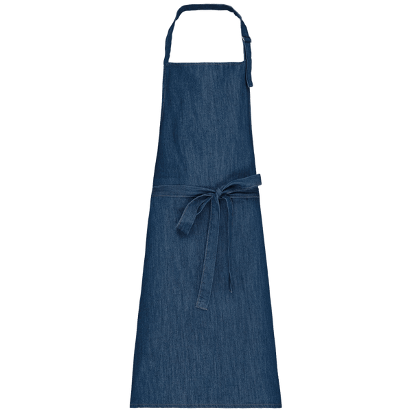 Tablier polycoton sans poche face Denim