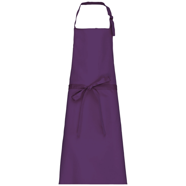 Tablier polycoton sans poche face Purple