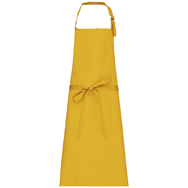 Tablier polycoton sans poche face Mustard