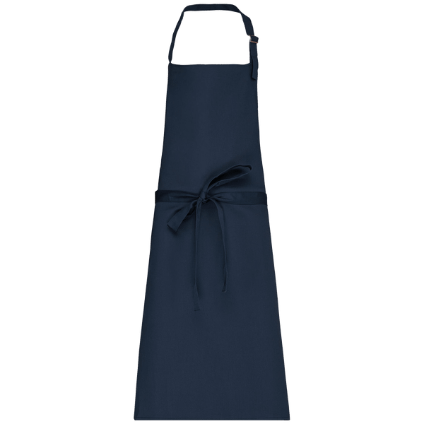 Tablier polycoton sans poche face Navy
