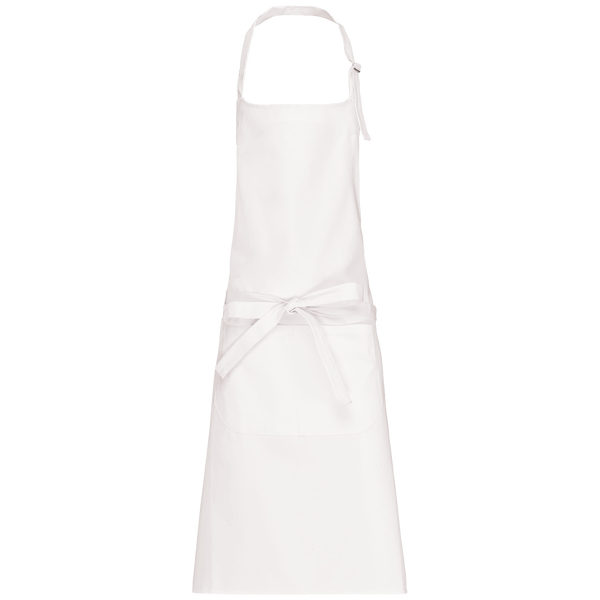 Tablier coton lavage haute temperature face White