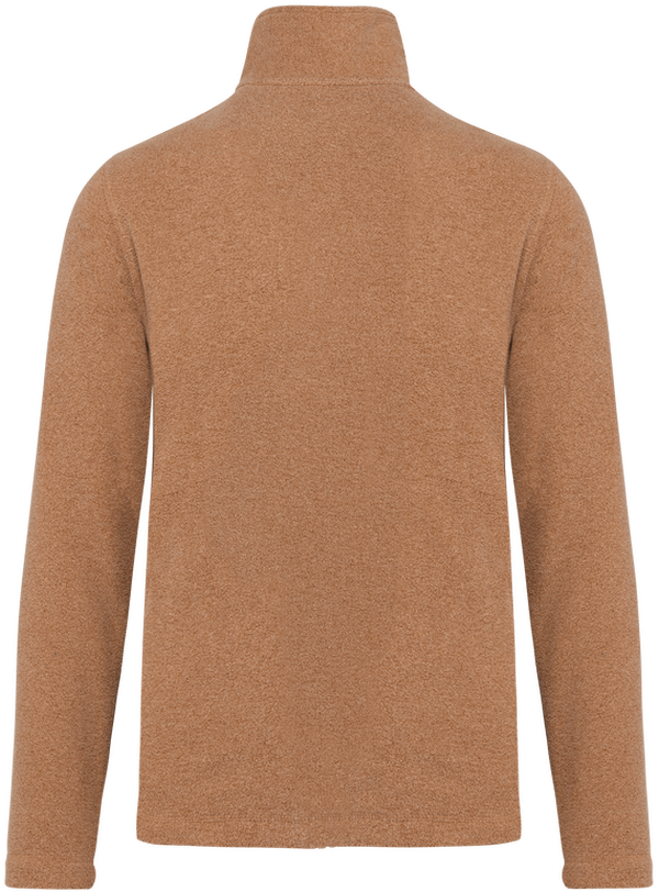 Veste zippee micropolaire dos Camel Heather