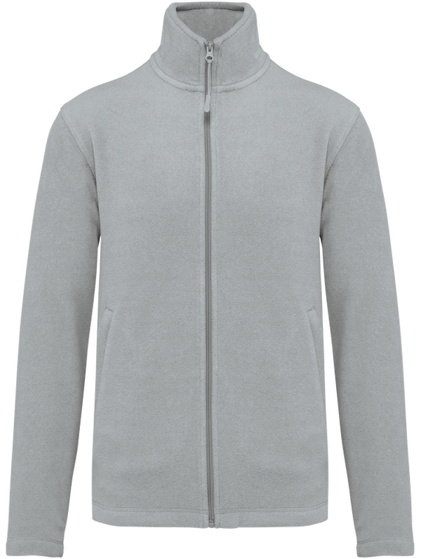 Customizable Fleece Jacket On Tunetoo Snow Grey
