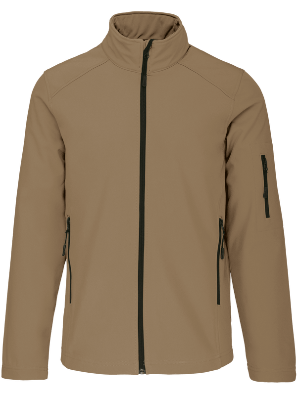 Customizable Men's Softshell Jacket With Tunetoo Camel