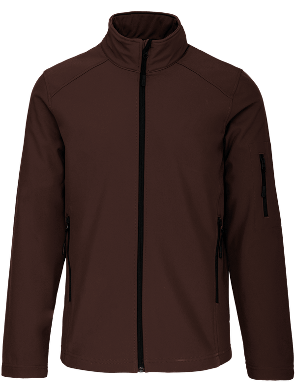 Customizable Men's Softshell Jacket With Tunetoo Chocolate