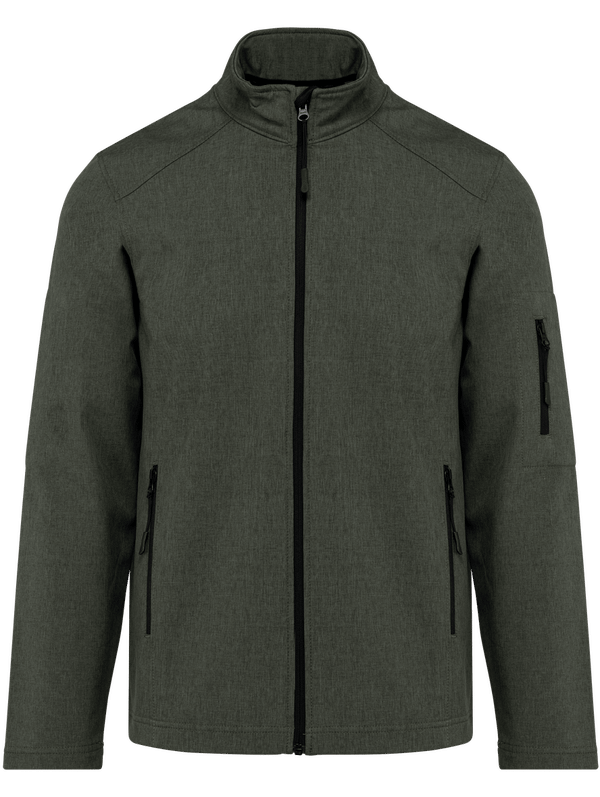 Customizable Men's Softshell Jacket With Tunetoo Marl Green