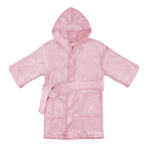 01g11 peignoir polaire enfant uni face ROSE INDIEN