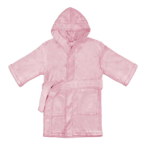 01g10 peignoir polaire enfant ours plexus ROSE INDIEN