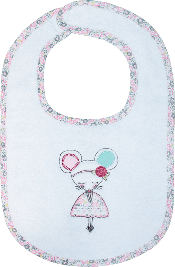 Sourisette Bib Small Embroidered For The Little Ones