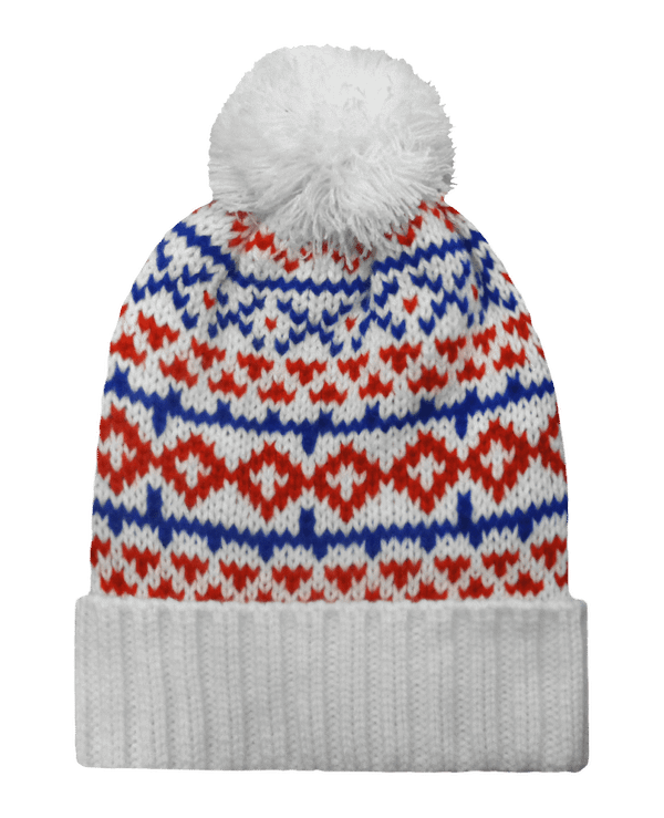 09p32 bonnet beanie nordique face Off White / Classic Red / Bright Royal