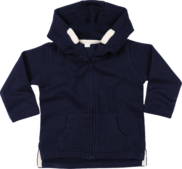 Sweat bebe zippe a capuche face Nautical Navy