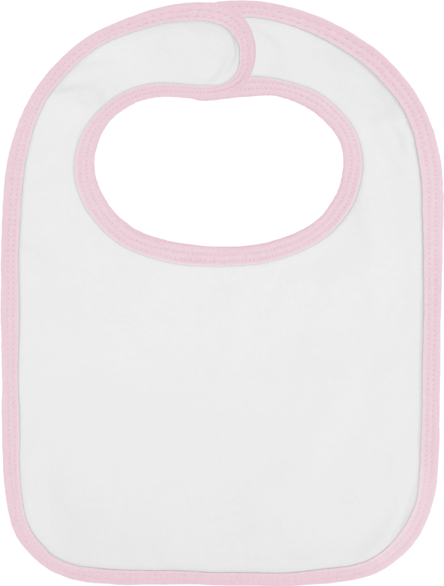 Bavoir Basique Pour Bébé - Couleur Unie White / Pale Pink