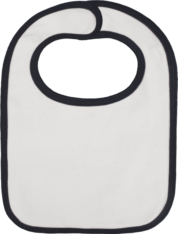 Basic Baby Bib - Solid Color White / Navy