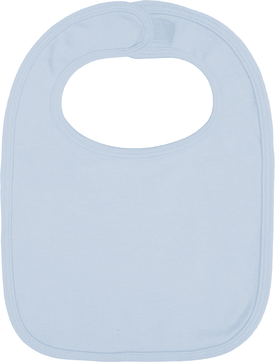 Basic Baby Bib - Solid Color White / Pale Blue