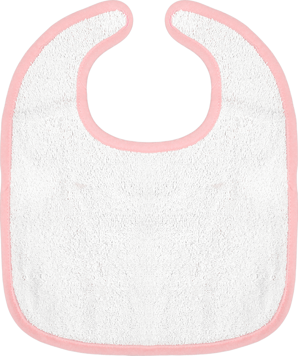 Contrasting Color Baby Terry Bib White / Pink