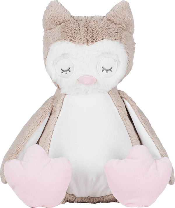 Peluche zippee chouette face Light Brown